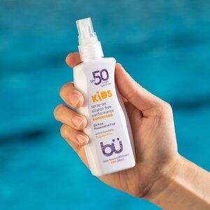 NEW- BU SPF 50 Alcohol-Free KIDS sunscreen spray - Fragrance Free